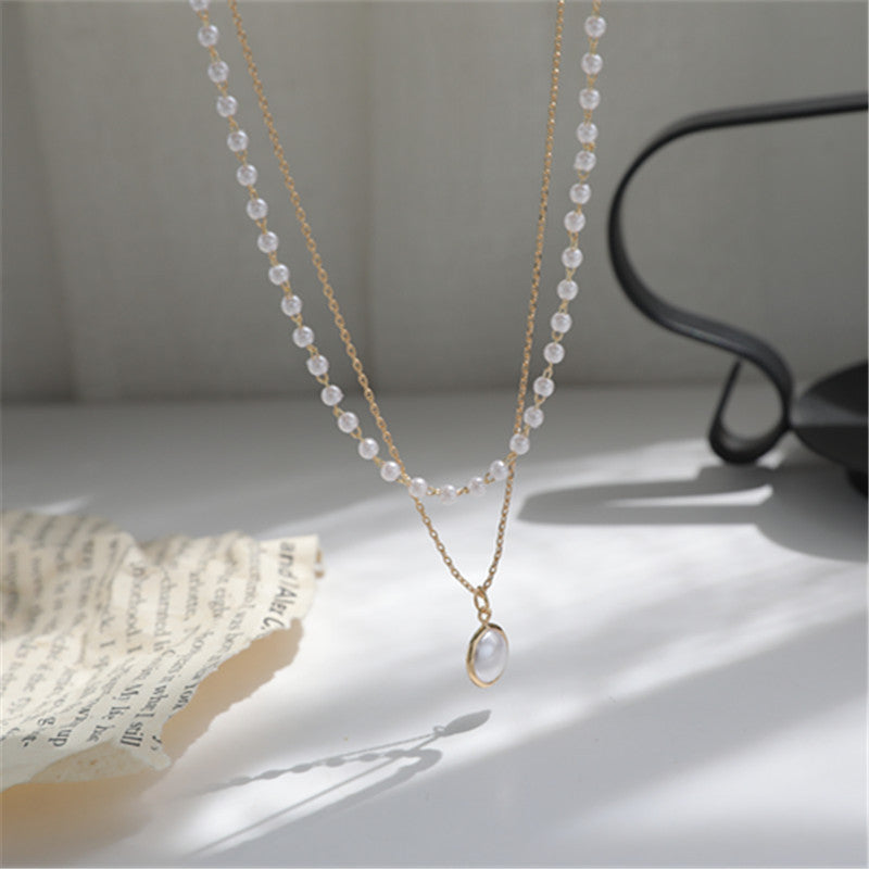 D'ancre Sauveur Golden Pearl Necklace