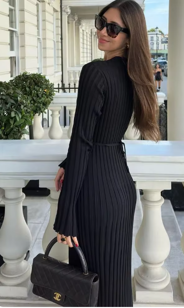 Knitted Stripe Maxi Dress