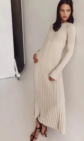 Knitted Stripe Maxi Dress