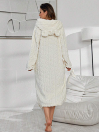 COMFY TEDDY LONG HOODED ROBE