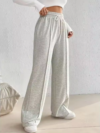 ESSENTIAL FLEECE WIDE LEG PANTS