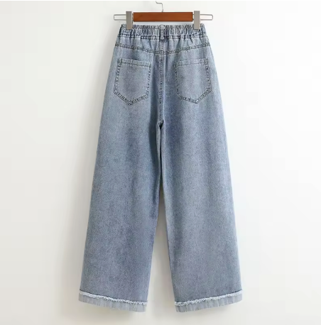 LIGHT WASH RELAXED WIDE LEG JEANS