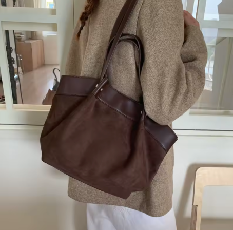 CLASSIC SUEDE PANEL HANDBAG