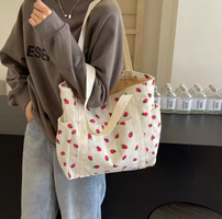 CHERRY CORDUROY EVERYDAY TOTE