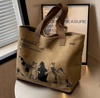 SPACIOUS PRINTED CANVAS TOTE