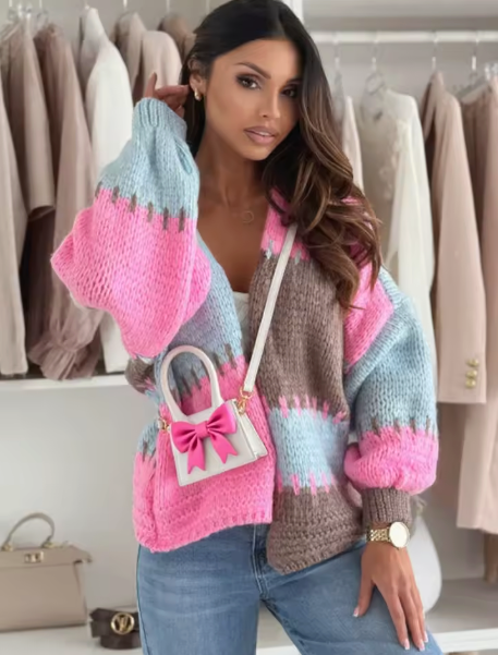 COTTON CANDY KNIT OVERSIZED CARDIGAN