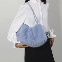 FAUX RABBIT FUR HANDBAG